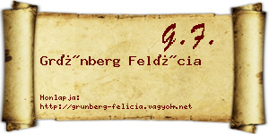 Grünberg Felícia névjegykártya