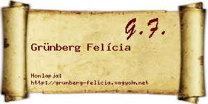 Grünberg Felícia névjegykártya
